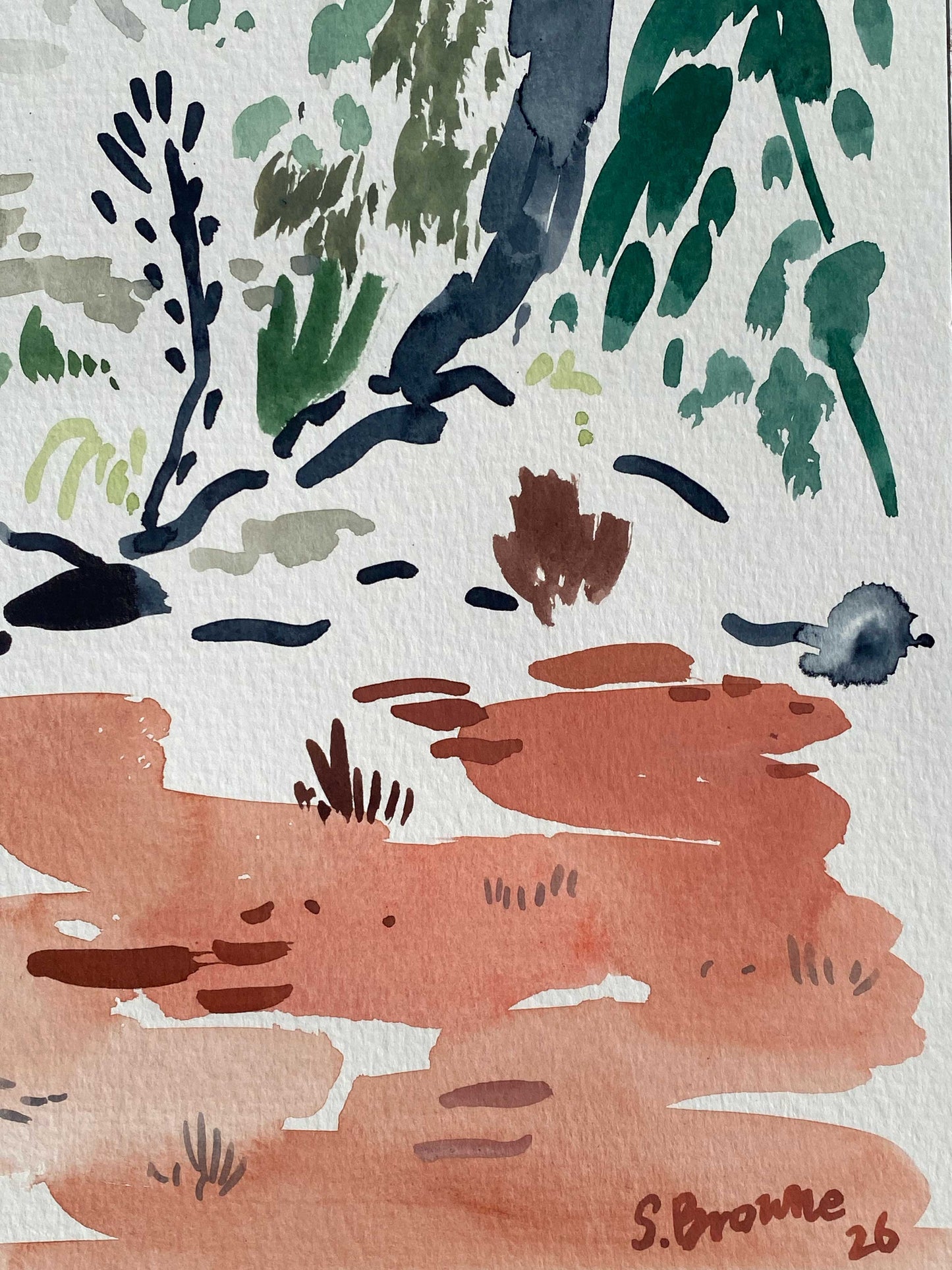 Grey Gums and Mistletoe - Original Watercolour Painting