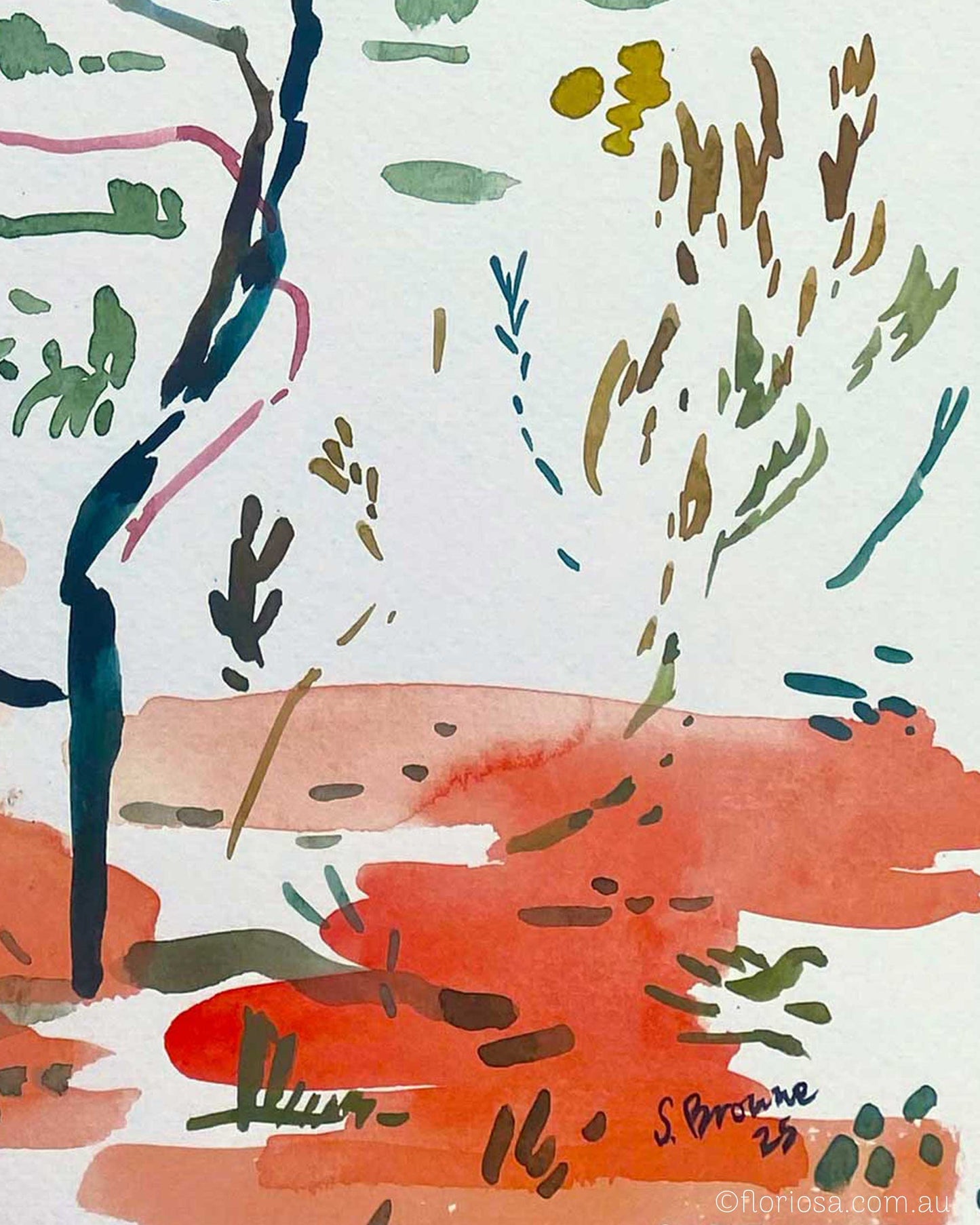 Red Ground Open Skies - Original Watercolour Painting