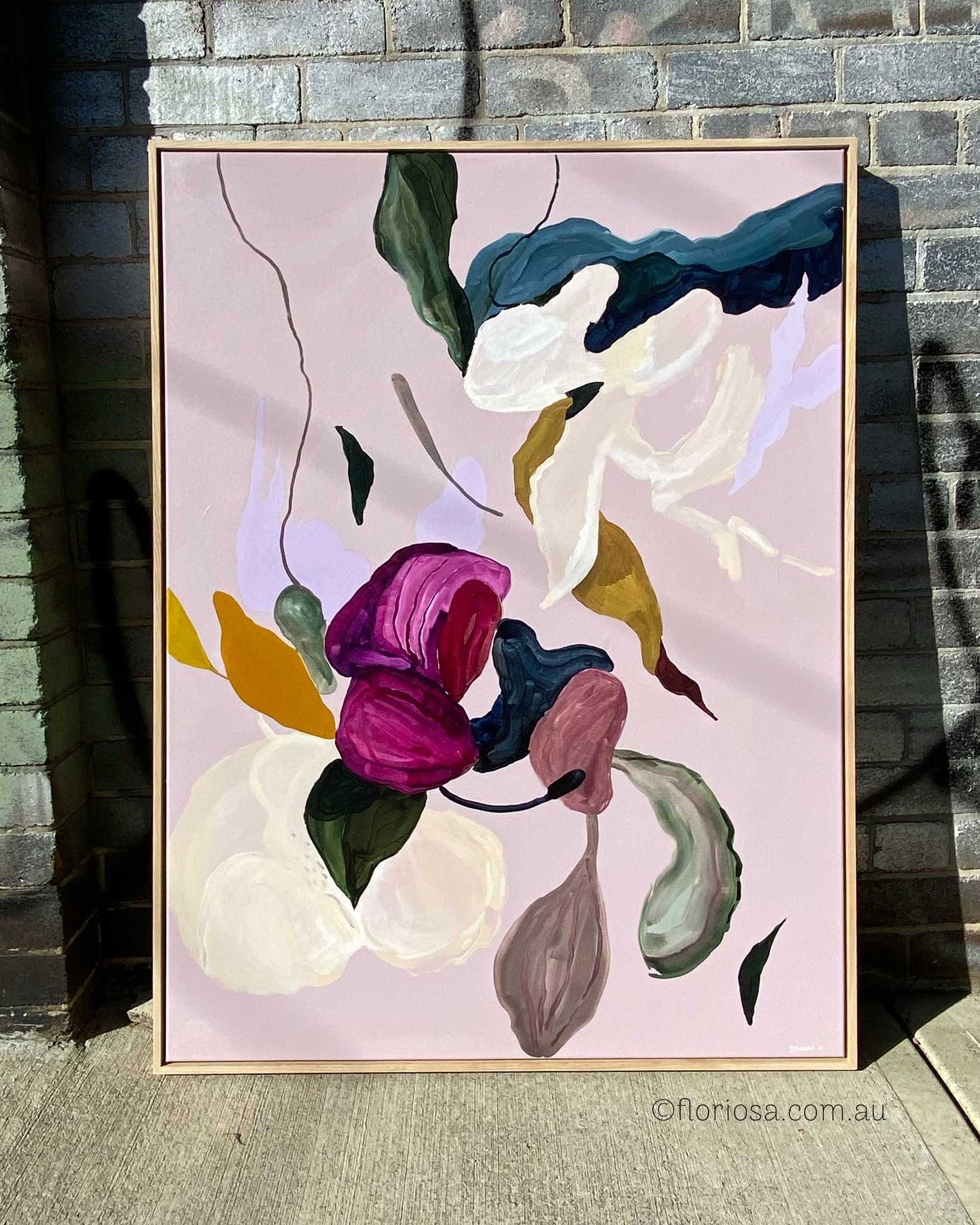 Floral Algorithm - Large Original Framed Painting on Canvas