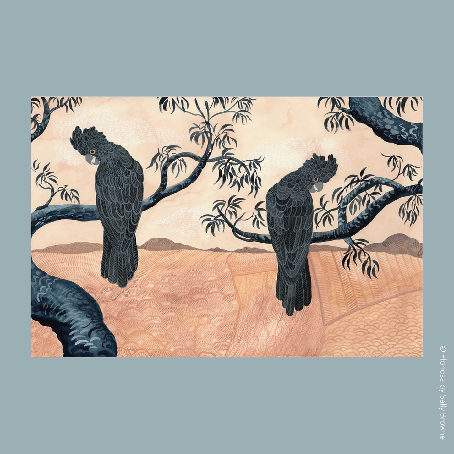 Black Cockatoos at Dusk - Limited Edition Print on Archival Paper