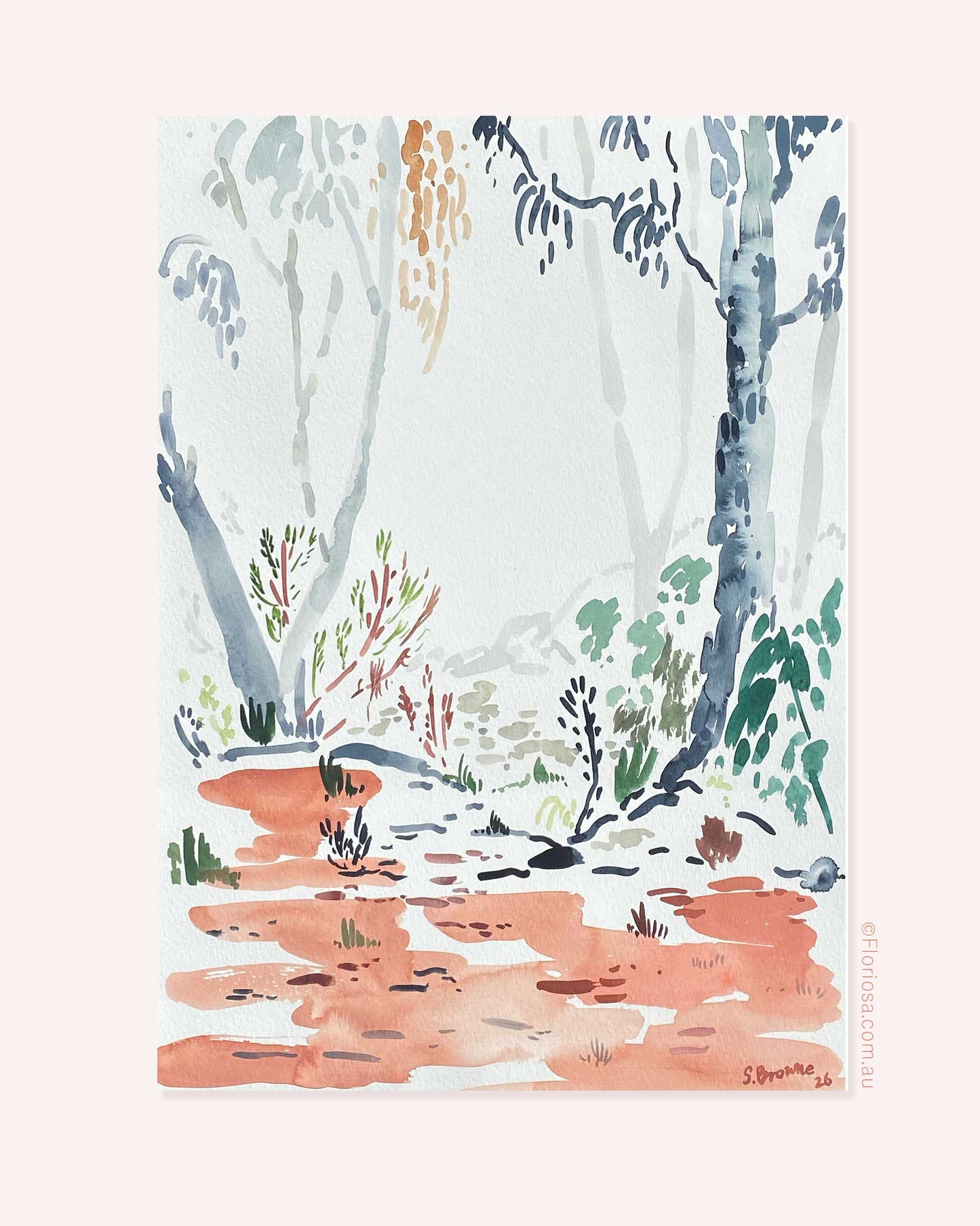 Grey Gums and Mistletoe - Original Watercolour Painting