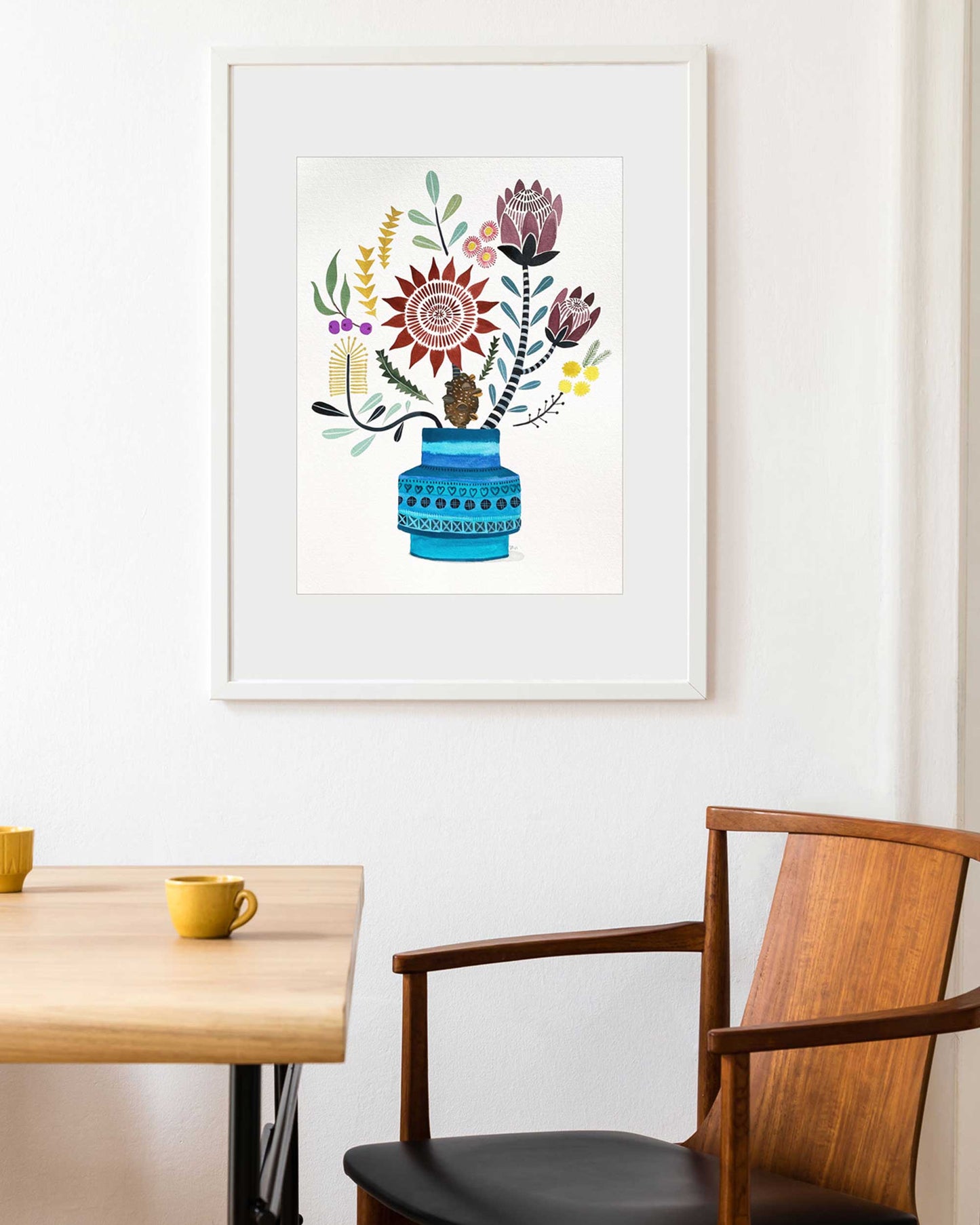 Natives in Bitossi Vase - Original Watercolour Painting