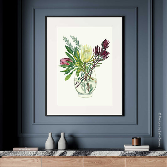 Proteas and Leucadendrons - Limited Edition Print on Archival Paper