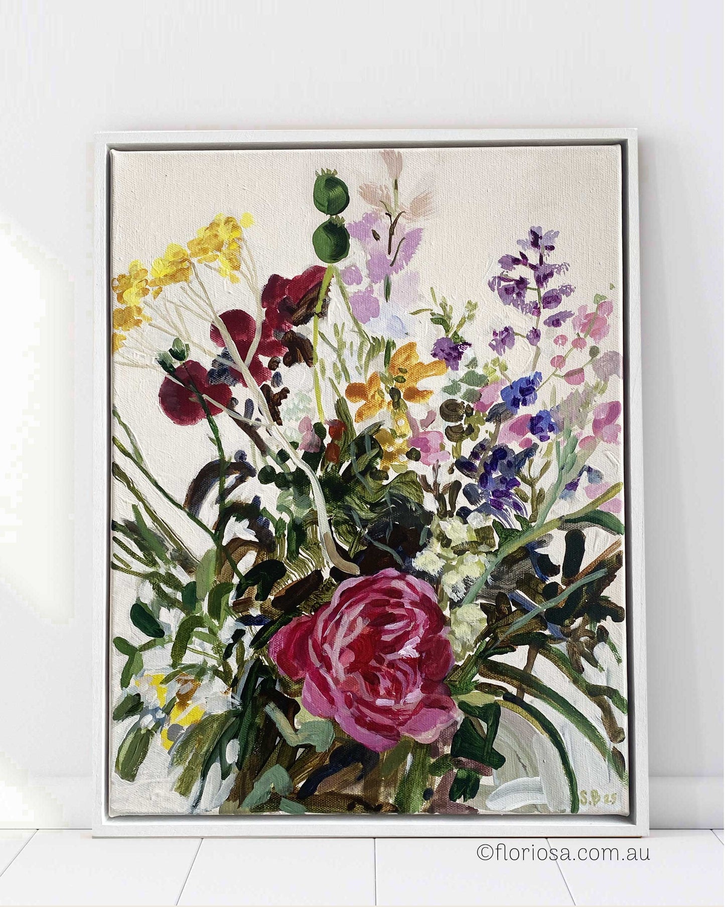 Wildflower - Original Framed Painting on Canvas