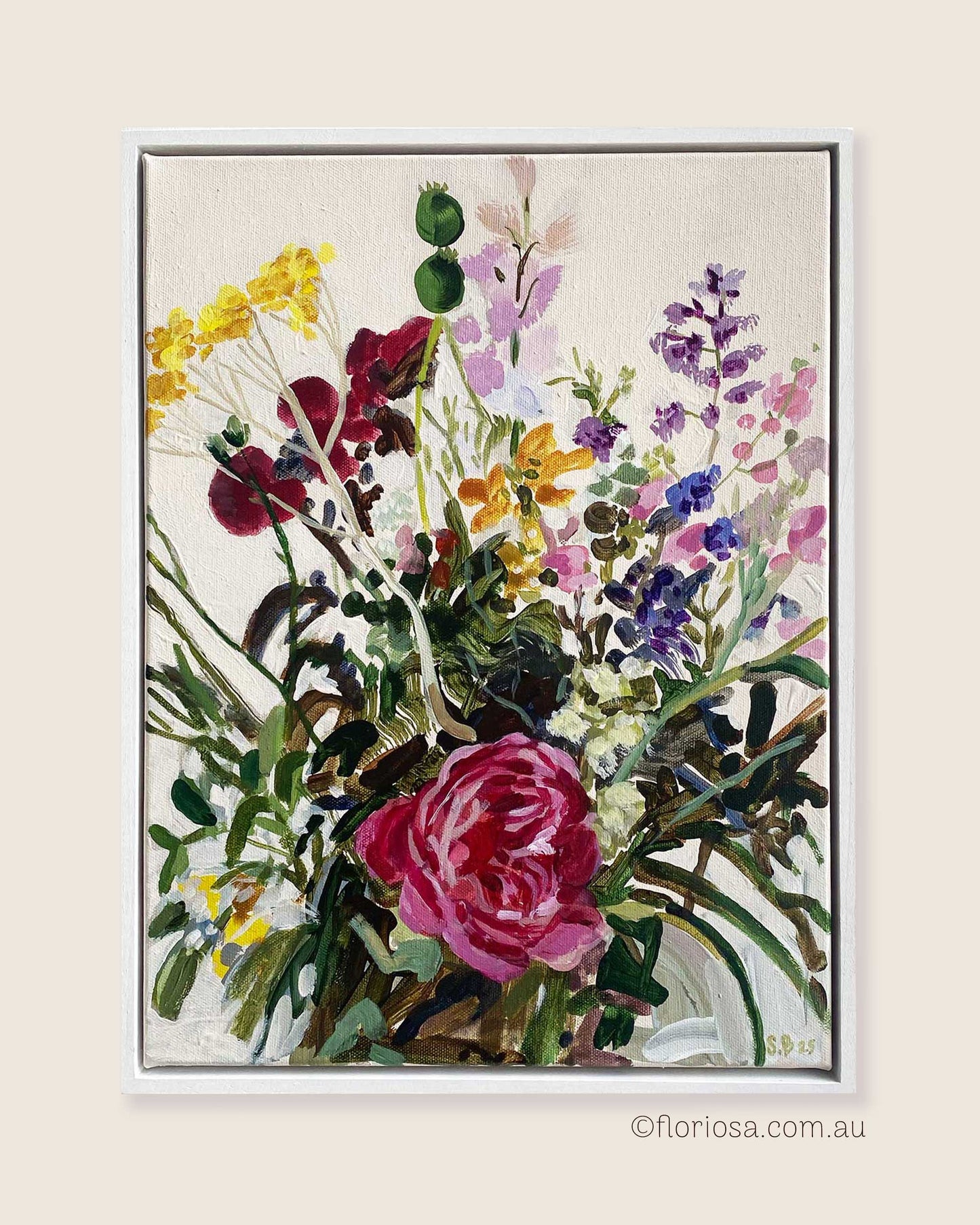 Wildflower - Original Framed Painting on Canvas