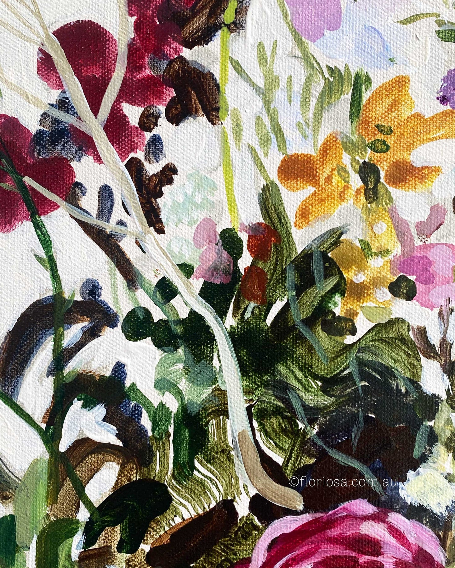 Wildflower - Original Framed Painting on Canvas