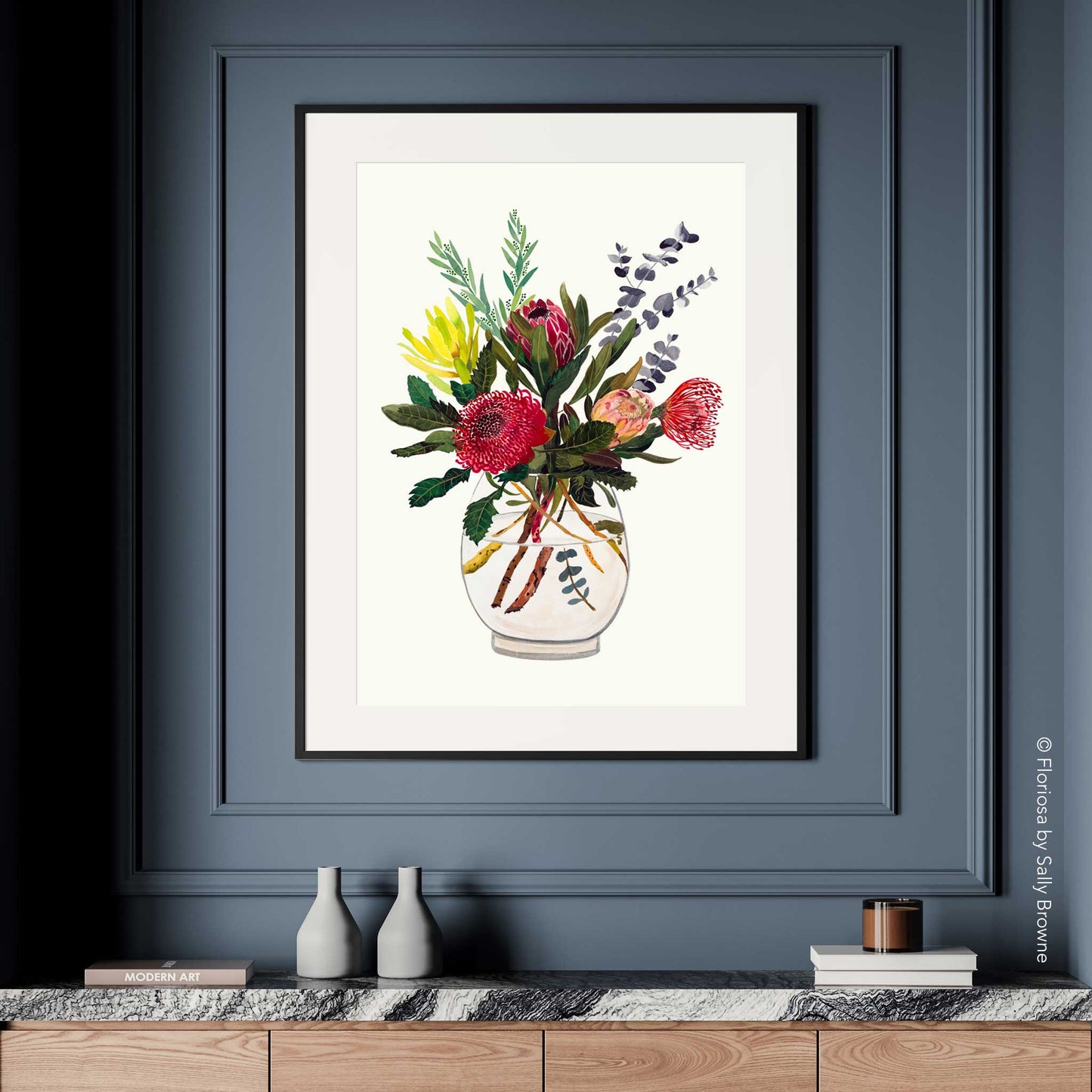 Waratah, Protea and Dollar Gum - Limited Edition Print on Archival Paper