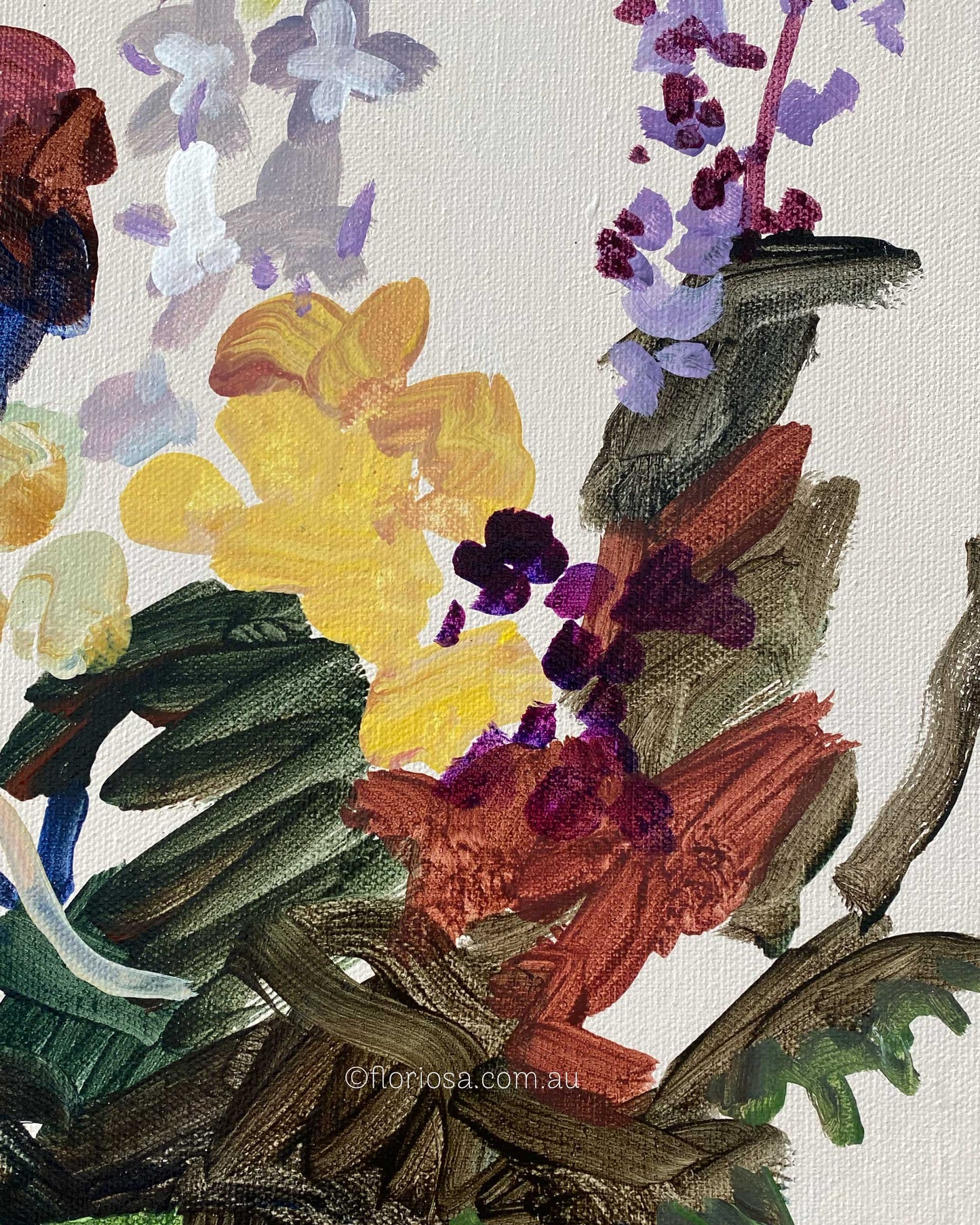 Forever Flowers - Original Framed Painting on Canvas