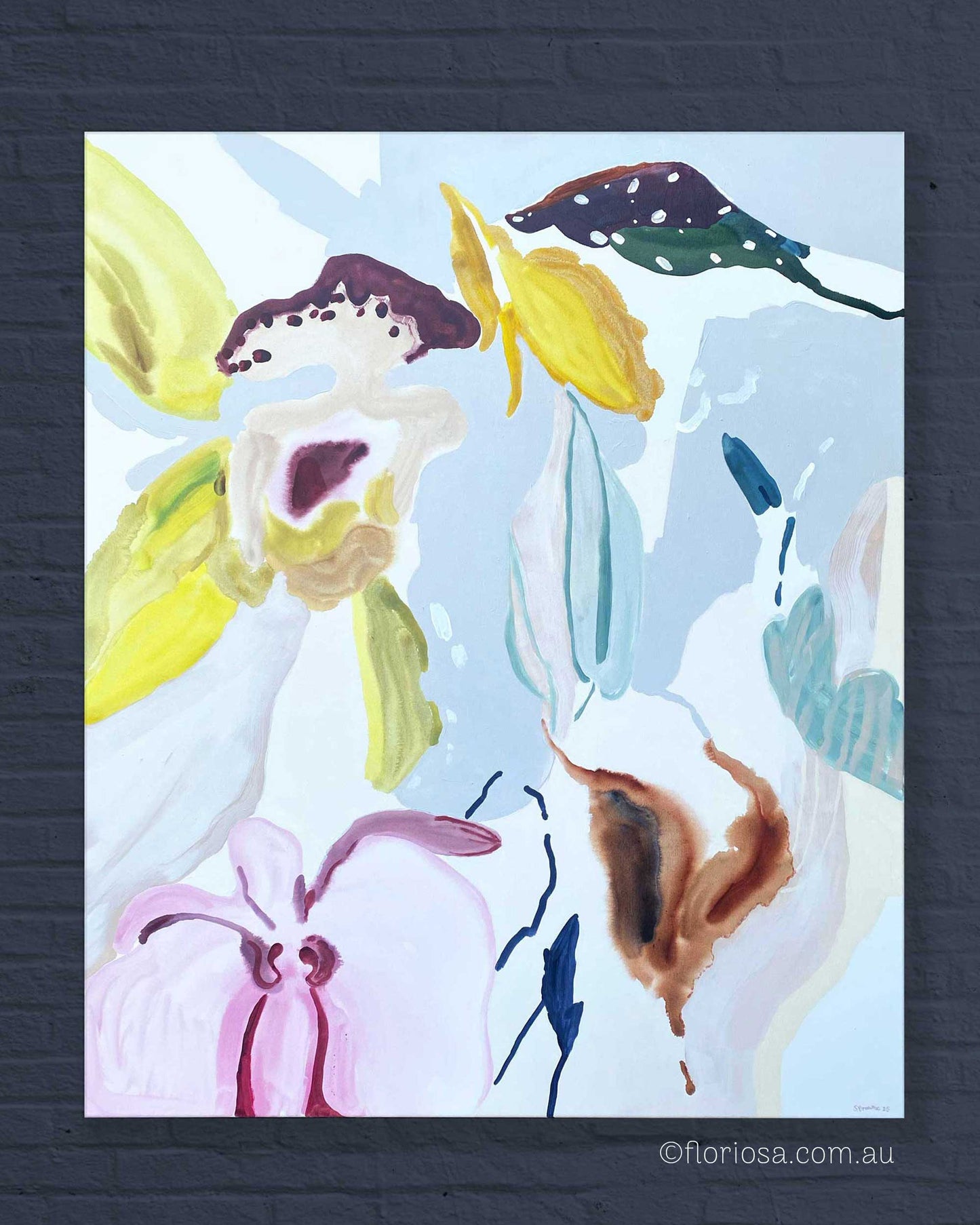 Orchid Bloom - Large Original Painting on Gallery Wrapped Canvas