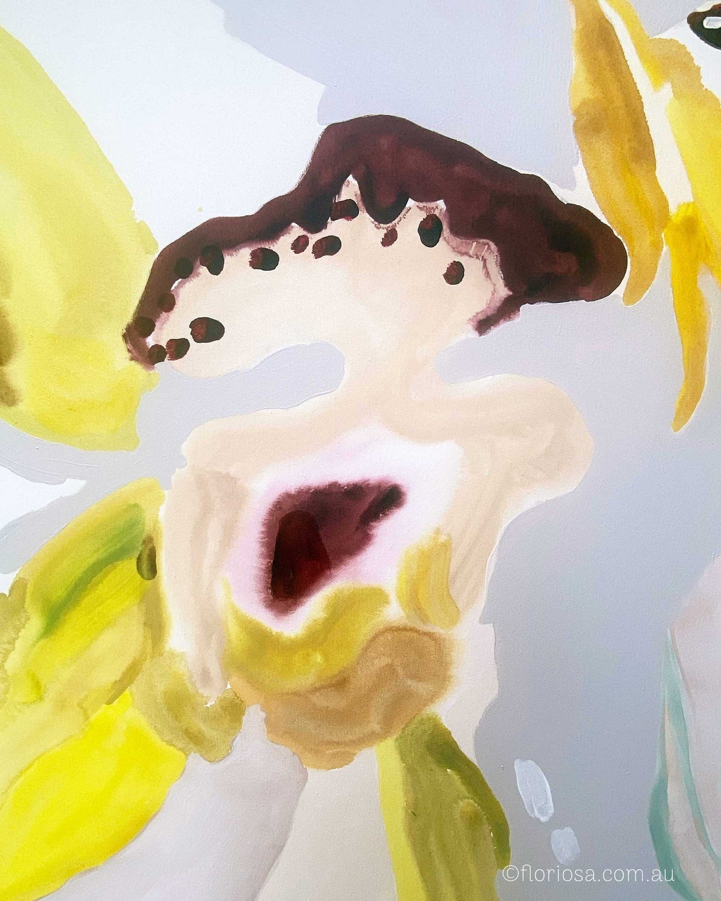 Orchid Bloom - Large Original Painting on Gallery Wrapped Canvas