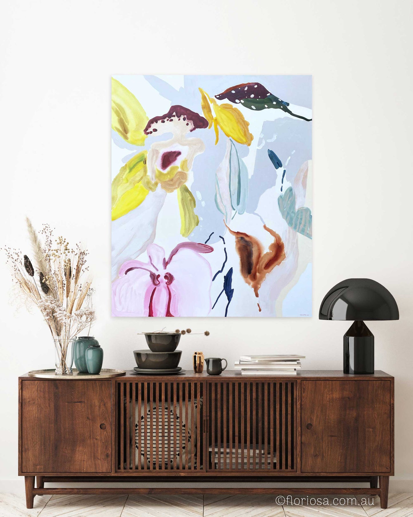 Orchid Bloom - Large Original Painting on Gallery Wrapped Canvas