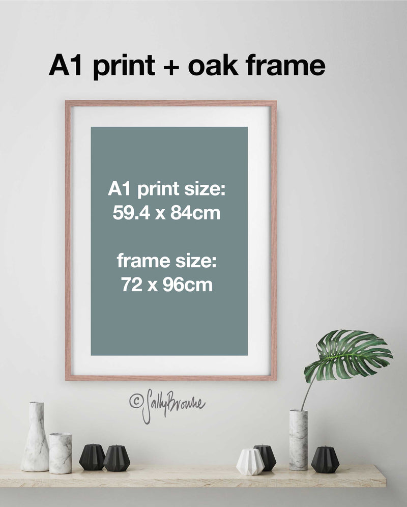 Proteas and Leucadendrons, Limited edition signed Fine Art Print