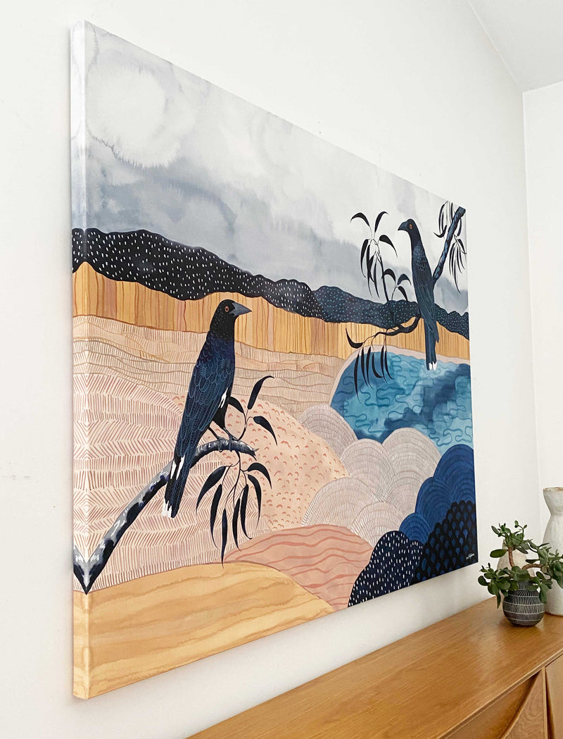 Currawongs at the Billabong, Limited Edition Signed Fine Art Print