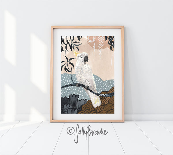 Sulphur Crested Cockatoo Sun Shower, Limited Edition Signed Fine Art Print