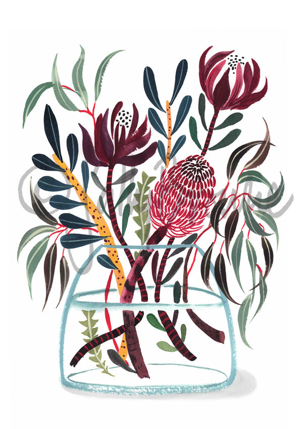 Mixed Natives in Glass, Limited Edition Signed Fine Art Print