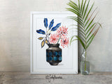 Stenocarpus Firewheel in Retro Vase, Limited Edition Signed Fine Art Print