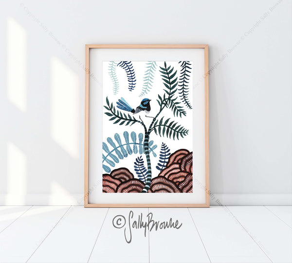 Fairy Wren Forest, Limited Edition Signed Fine Art Print