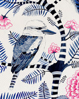 Indigo Kookaburras & Magenta Peonies, Limited Edition Signed Fine Art Print