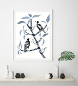 Two for Joy, Australian Magpie and Frangipani, Limited Edition Signed Fine Art print.