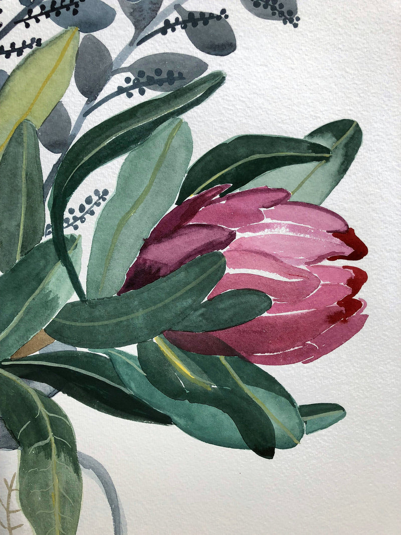 Proteas in Glass Jar Limited Edition Signed Fine Art Print