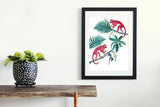 Pink Monkeys and Palms, Limited Edition Signed Fine Art Print