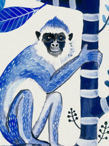 Indigo Monkeys on Frangipani Tree, Limited Edition Signed Fine Art Print